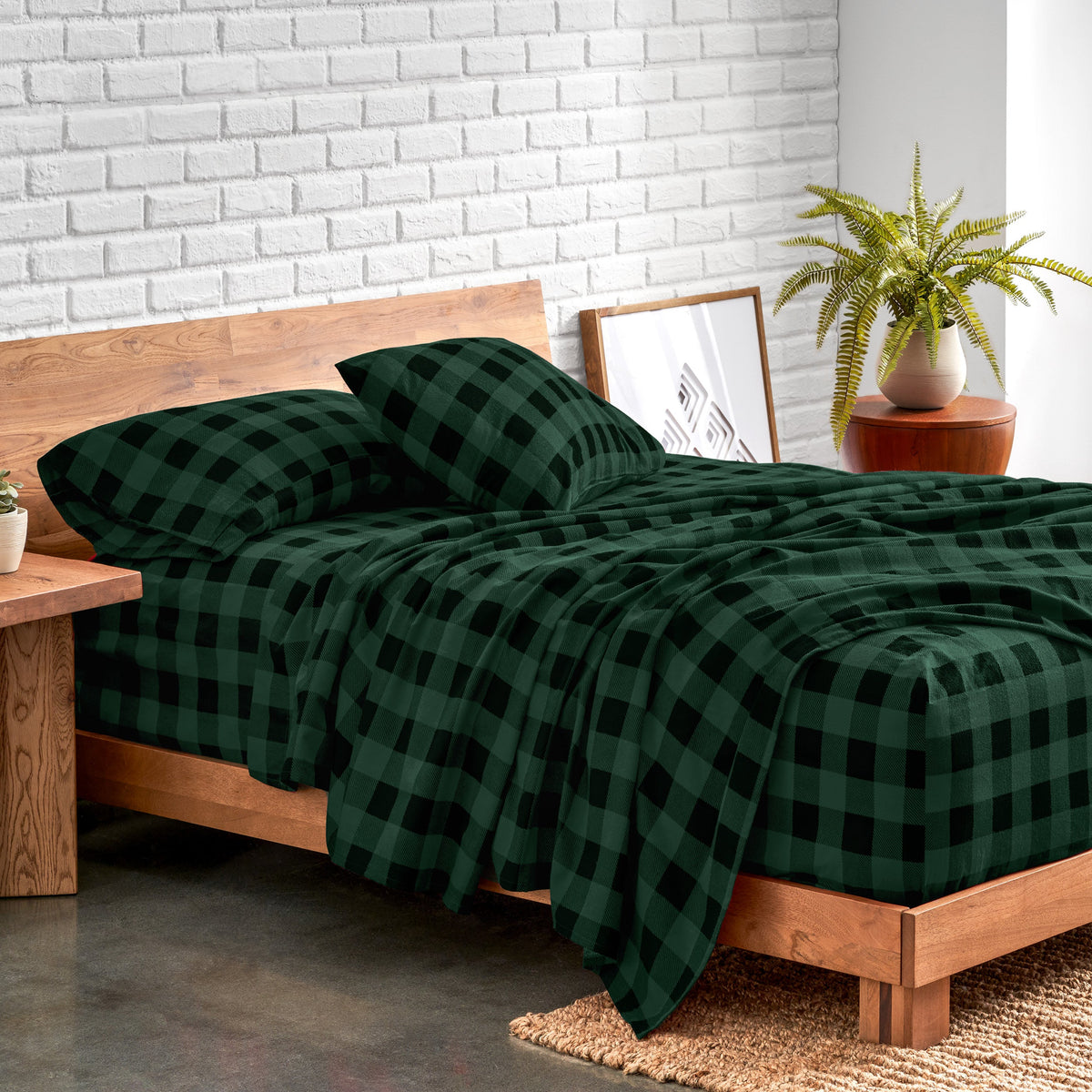 Bed Sheet Set, Cotton Flannel Prints for Master Bedrooms, Guest Beds and Daily Use, 7 Sizes and 30 Colors image 141