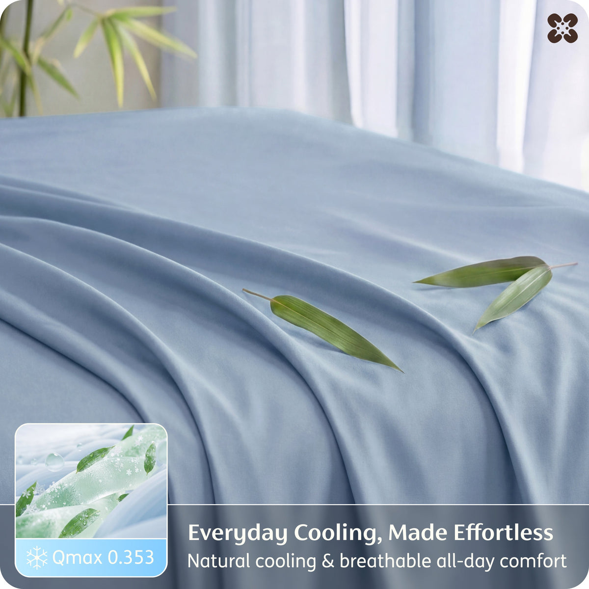 Bed Sheet Set, Rayon Derived from Bamboo, Cooling Comfort, Breathable Construction for Everyday Bedroom Comfort and Guest Rooms image 141