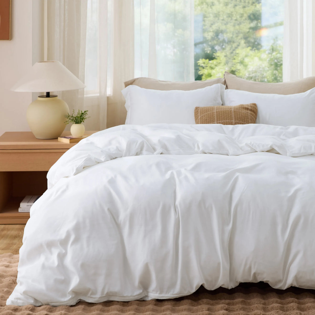 Duvet Cover Set, Brushed Microfiber for Guest Rooms and Everyday Bedroom Styling, 9 Sizes and 36 Colors image 141