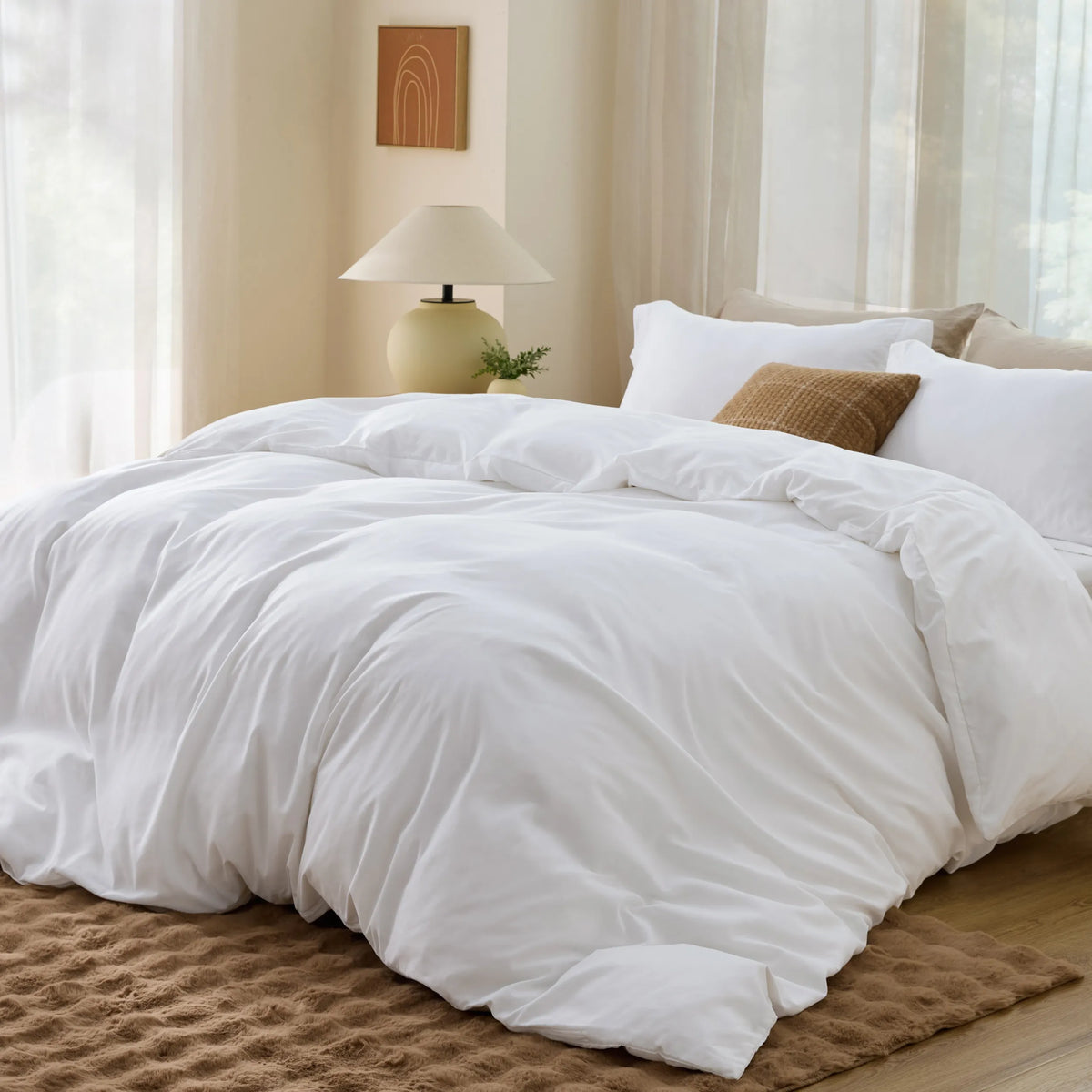 Duvet Cover Set, Brushed Microfiber for Guest Rooms and Everyday Bedroom Styling, 9 Sizes and 36 Colors image 142