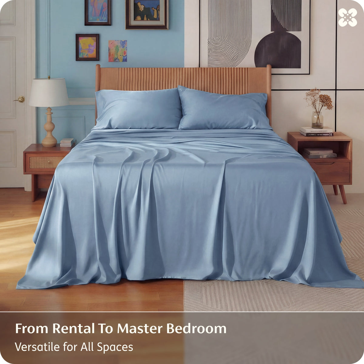 Bed Sheet Set, Rayon Derived from Bamboo, Cooling Comfort, Breathable Construction for Everyday Bedroom Comfort and Guest Rooms image 142