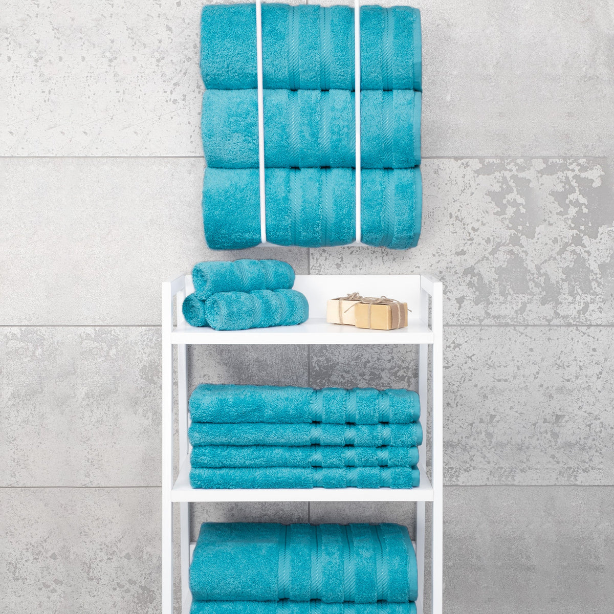 Bath Towel Set, 100% Cotton Turkish Towels for Bathroom, 4 for Home Bathrooms and Everyday Care, 21 Color Options image 142