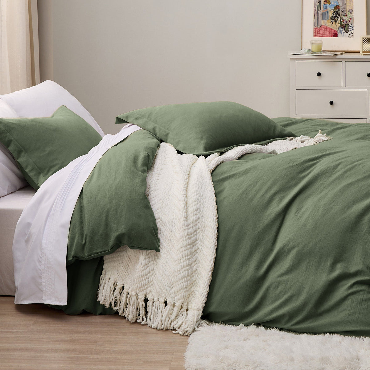 Duvet Cover Set, Ultra Soft Hypoallergenic Microfiber, Lightweight Design for Guest Rooms and Everyday Bedroom Styling image 143