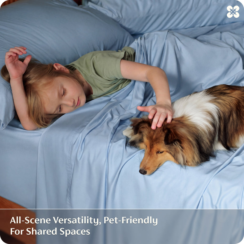 Bed Sheet Set, Rayon Derived from Bamboo, Cooling Comfort, Breathable Construction for Everyday Bedroom Comfort and Guest Rooms image 143