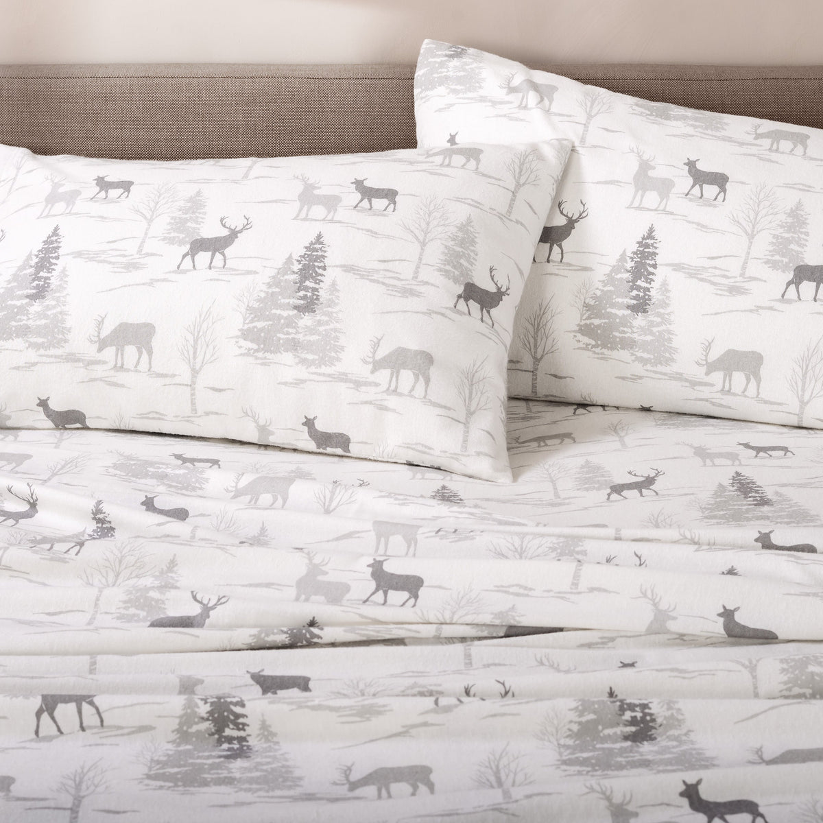 Bed Sheet Set, Cotton Flannel Prints for Master Bedrooms, Guest Beds and Daily Use, 7 Sizes and 30 Colors image 144