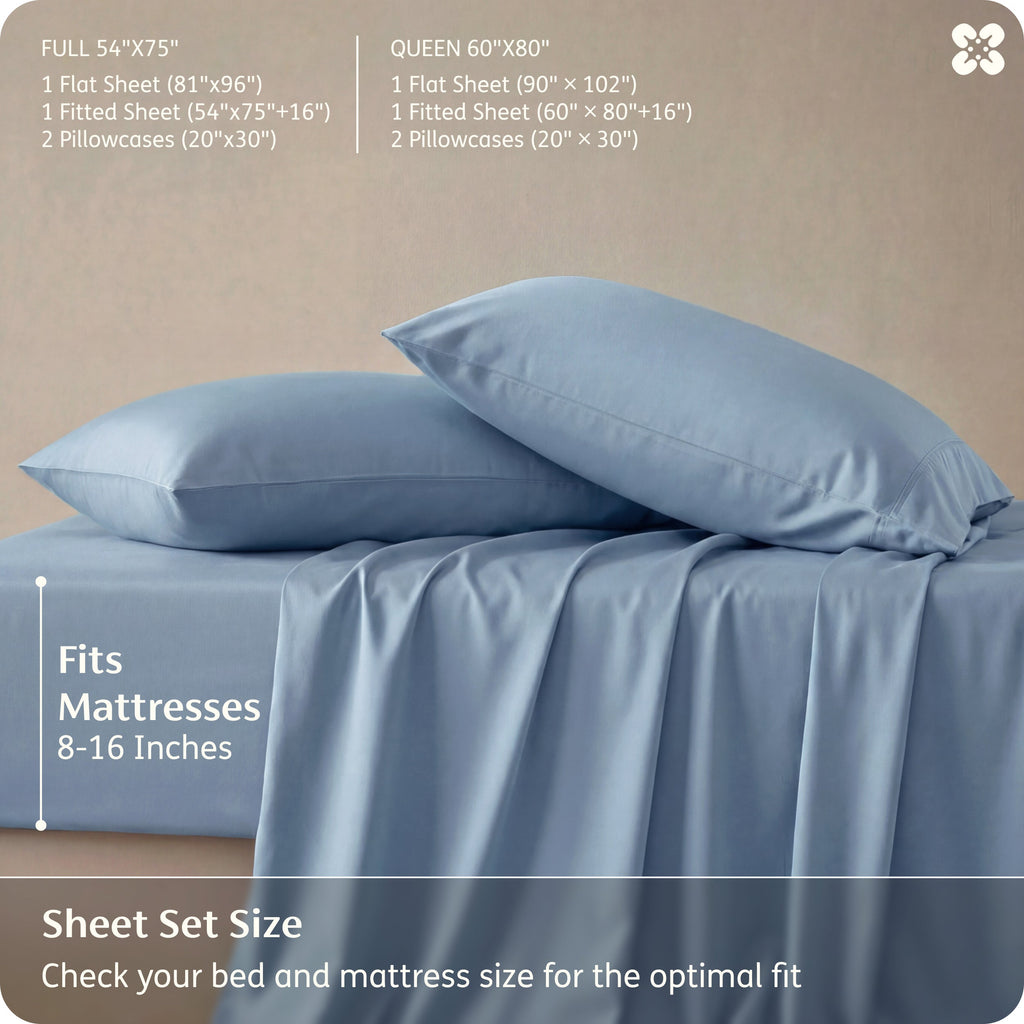 Bed Sheet Set, Rayon Derived from Bamboo, Cooling Comfort, Breathable Construction for Everyday Bedroom Comfort and Guest Rooms image 144