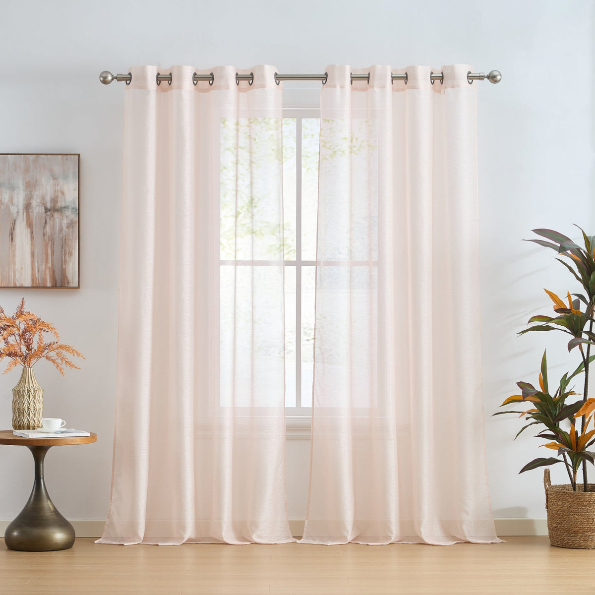 Window Curtain, Victoria Semi Sheer Grommet Panels for Windows, Room Styling and Everyday Privacy, 14 Sizes and 28 Colors image 146