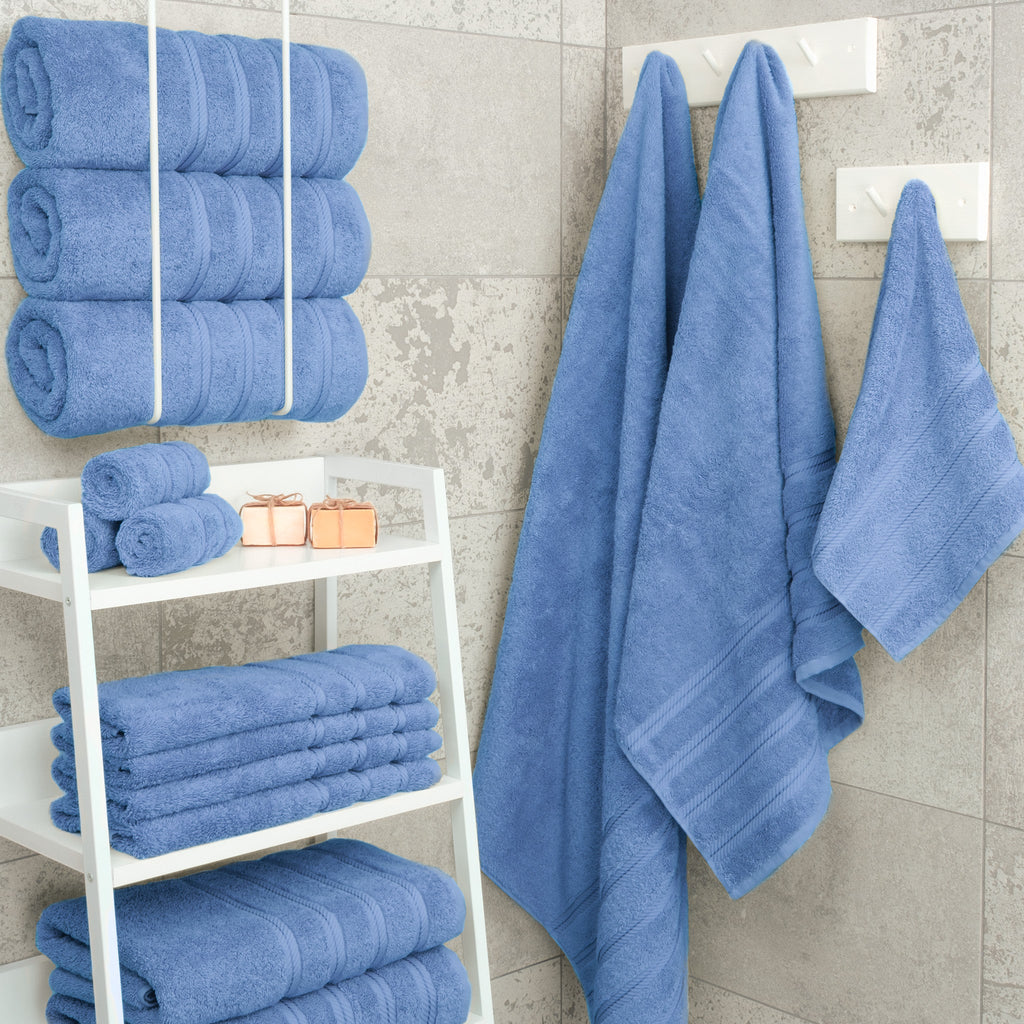 Bath Towel Set, 100% Cotton Turkish Towels for Bathroom, 4 for Home Bathrooms and Everyday Care, 21 Color Options image 146