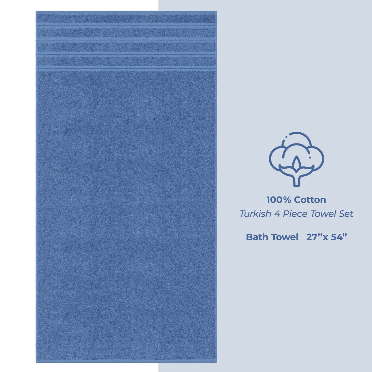 Bath Towel Set, 100% Cotton Turkish Towels for Bathroom, 4 for Home Bathrooms and Everyday Care, 21 Color Options image 148