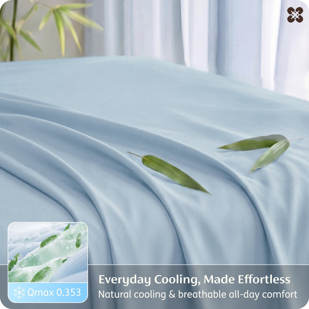 Bed Sheet Set, Rayon Derived from Bamboo, Cooling Comfort, Breathable Construction for Everyday Bedroom Comfort and Guest Rooms image 150