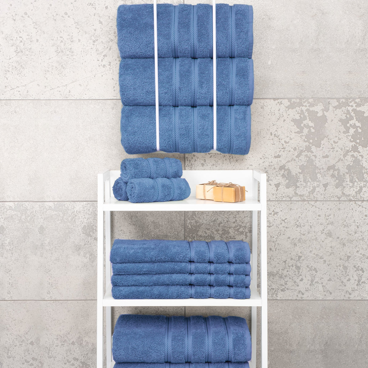 Bath Towel Set, 100% Cotton Turkish Towels for Bathroom, 4 for Home Bathrooms and Everyday Care, 21 Color Options image 151