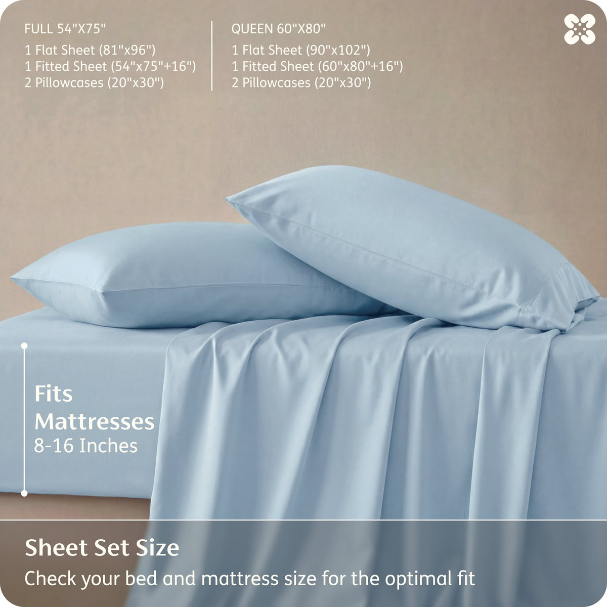 Bed Sheet Set, Rayon Derived from Bamboo, Cooling Comfort, Breathable Construction for Everyday Bedroom Comfort and Guest Rooms image 153