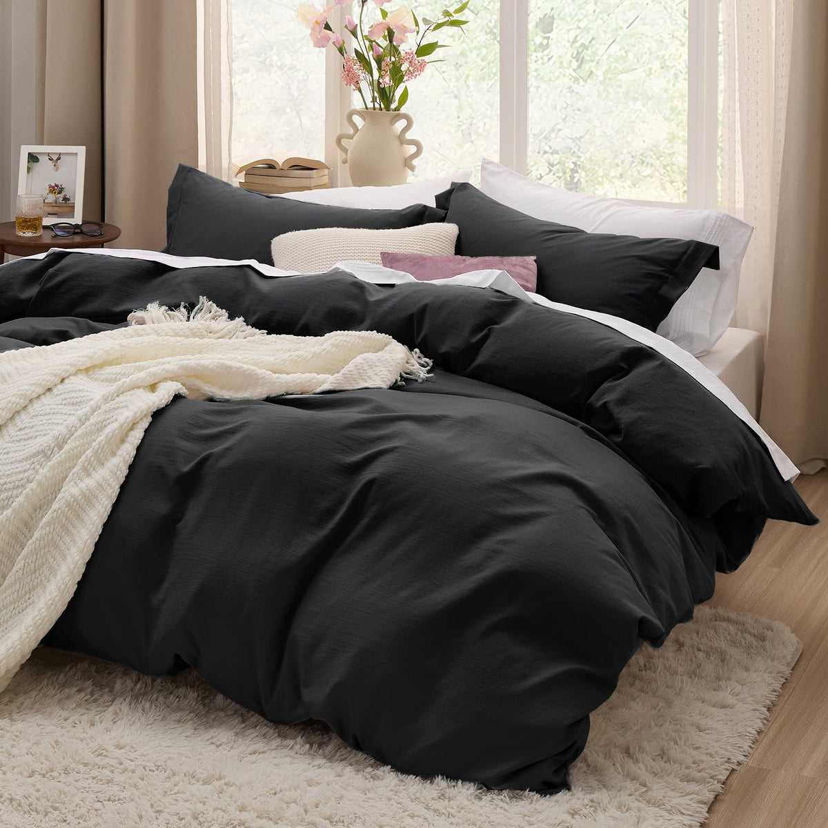 Duvet Cover Set, Ultra Soft Hypoallergenic Microfiber, Lightweight Design for Guest Rooms and Everyday Bedroom Styling image 155