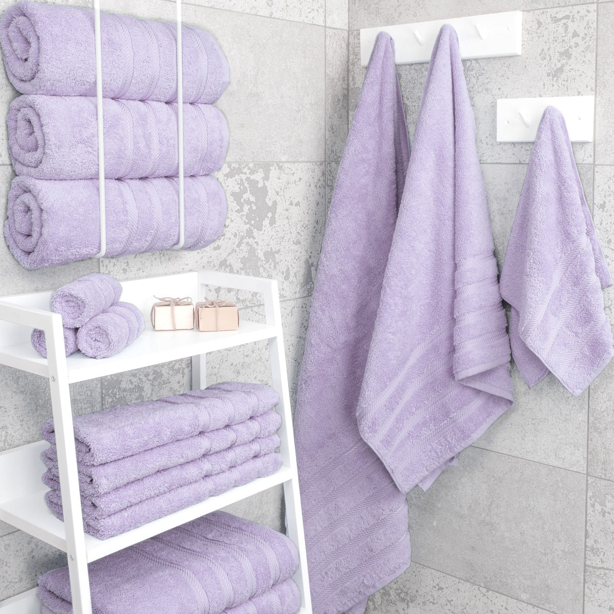 Bath Towel Set, 100% Cotton Turkish Towels for Bathroom, 4 for Home Bathrooms and Everyday Care, 21 Color Options image 155