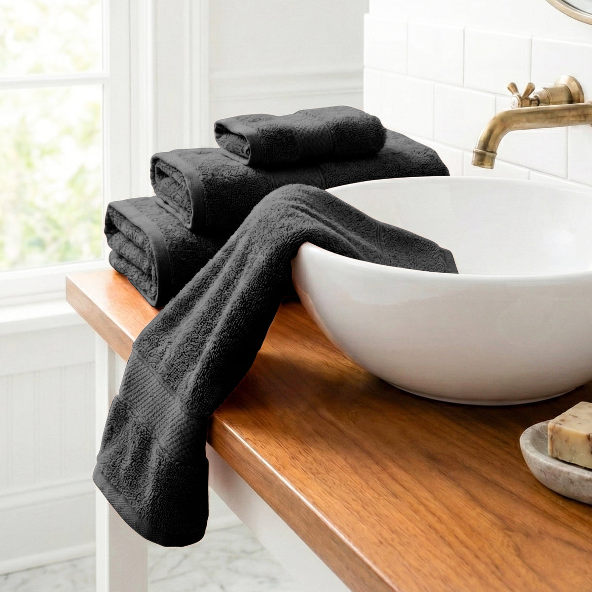 Bath Linen, Plush Towel Collection for Daily Bathroom Routines and Guest Baths, 5 Sizes and 15 Colors image 156
