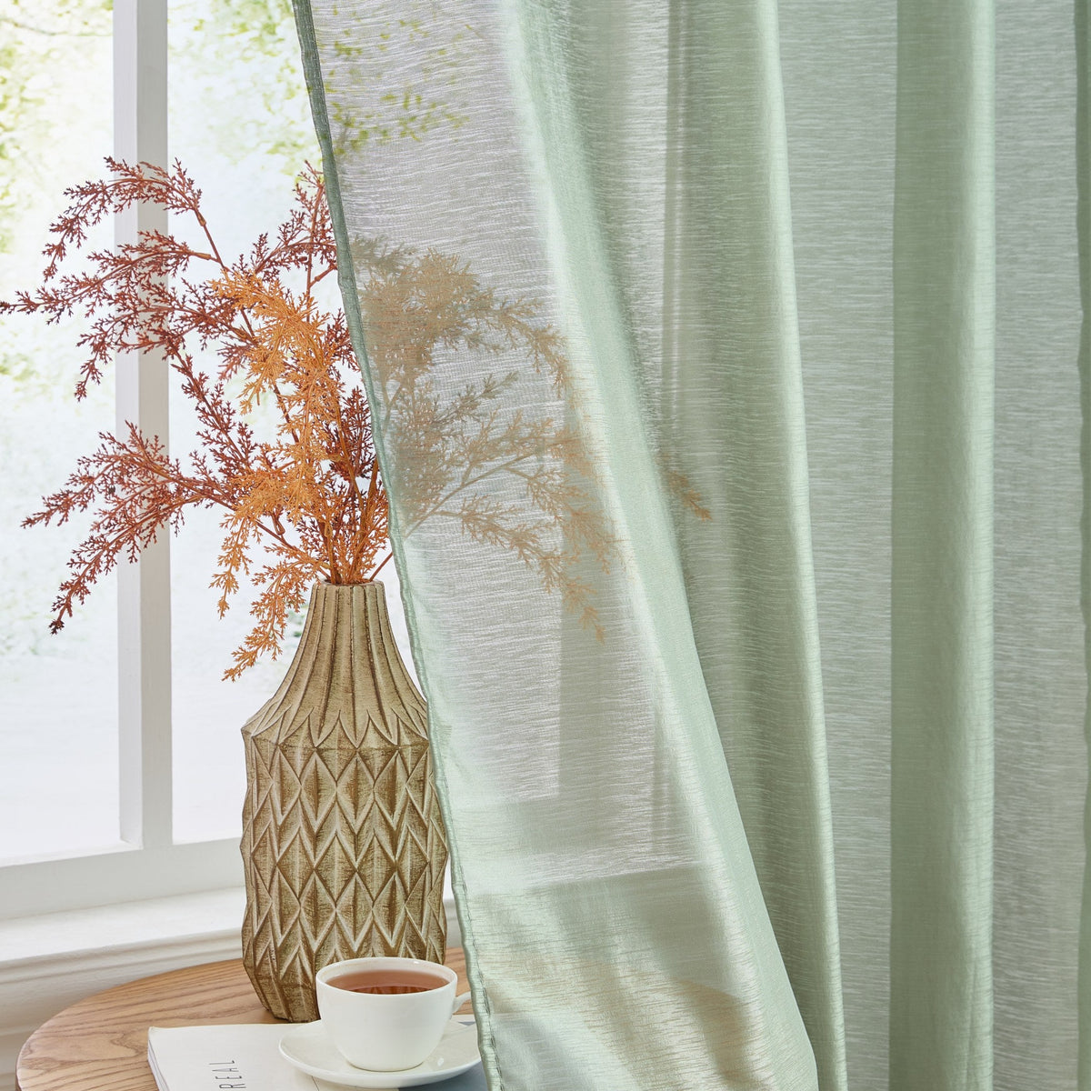 Window Curtain, Victoria Semi Sheer Grommet Panels for Windows, Room Styling and Everyday Privacy, 14 Sizes and 28 Colors image 157