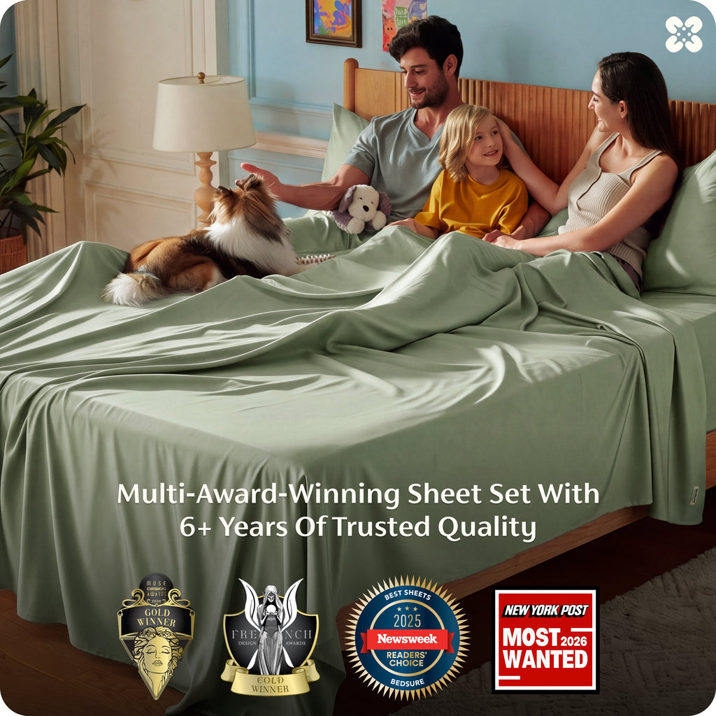 Bed Sheet Set, Rayon Derived from Bamboo, Cooling Comfort, Breathable Construction for Everyday Bedroom Comfort and Guest Rooms image 158