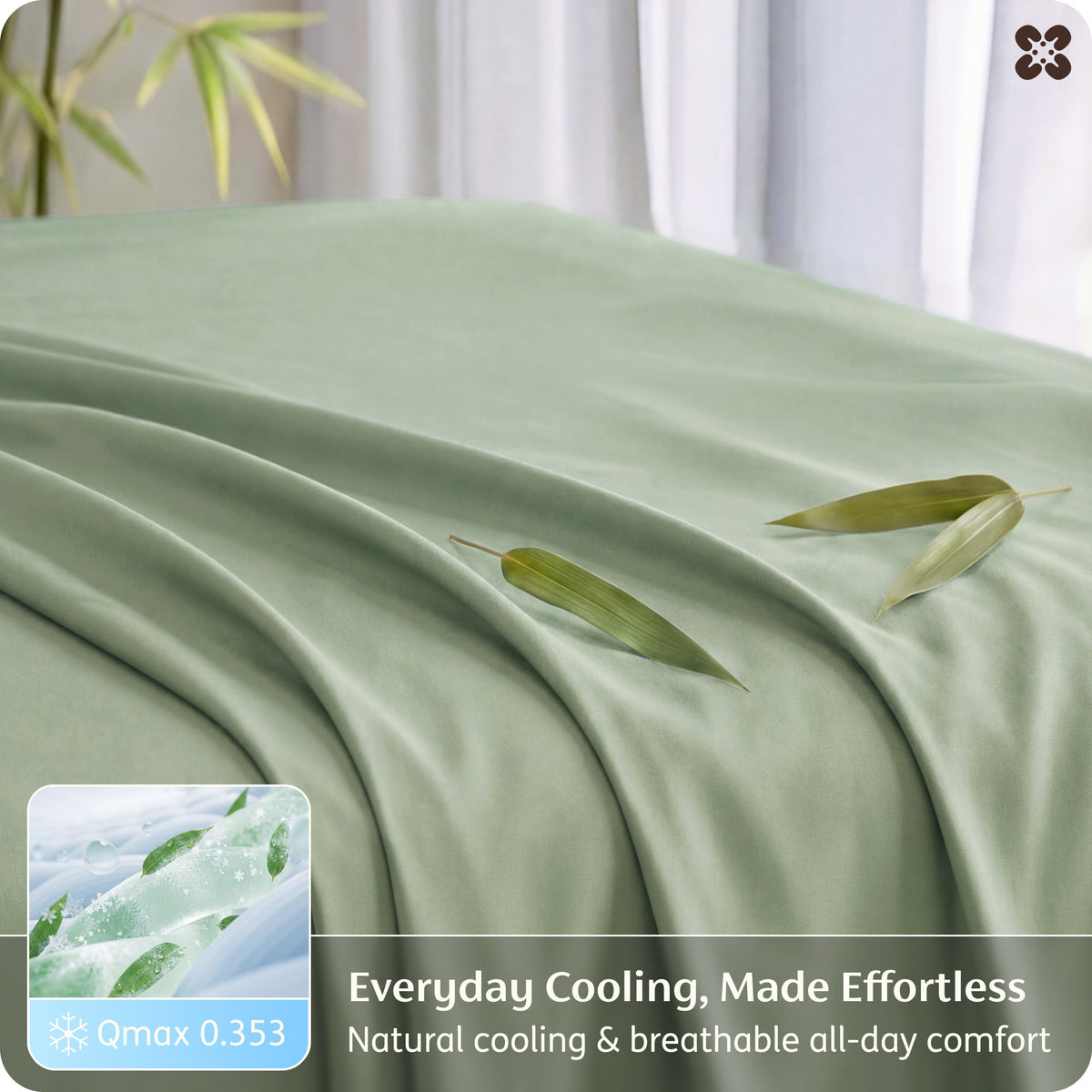 Bed Sheet Set, Rayon Derived from Bamboo, Cooling Comfort, Breathable Construction for Everyday Bedroom Comfort and Guest Rooms image 159