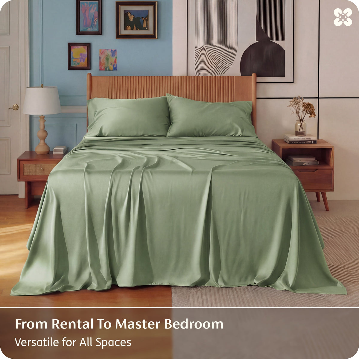 Bed Sheet Set, Rayon Derived from Bamboo, Cooling Comfort, Breathable Construction for Everyday Bedroom Comfort and Guest Rooms image 160