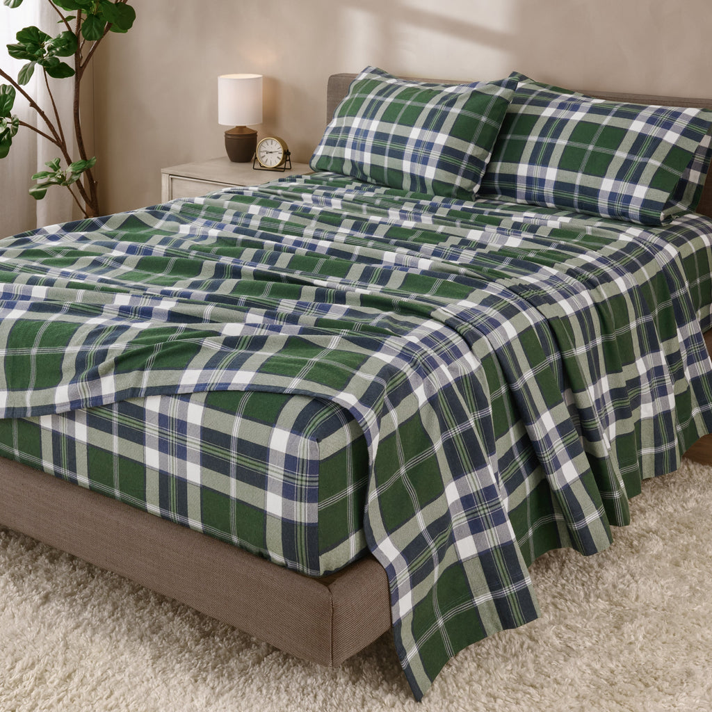 Bed Sheet Set, Cotton Flannel Prints for Master Bedrooms, Guest Beds and Daily Use, 7 Sizes and 30 Colors image 161