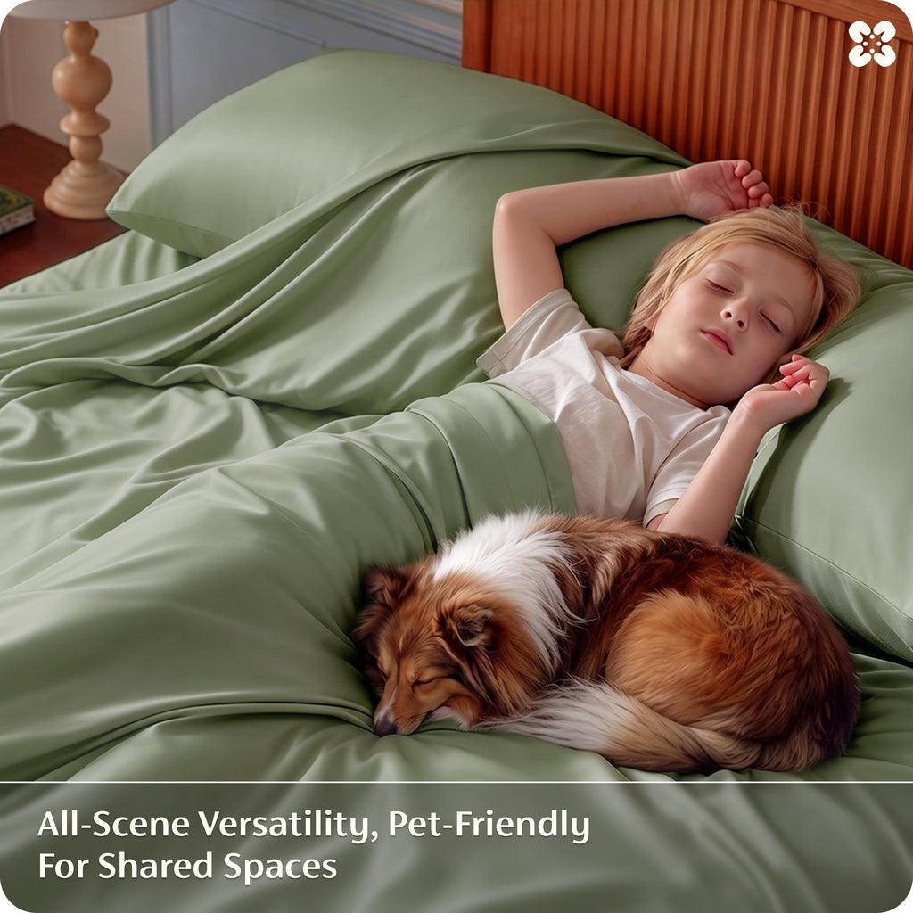 Bed Sheet Set, Rayon Derived from Bamboo, Cooling Comfort, Breathable Construction for Everyday Bedroom Comfort and Guest Rooms image 161
