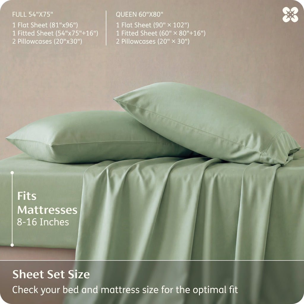 Bed Sheet Set, Rayon Derived from Bamboo, Cooling Comfort, Breathable Construction for Everyday Bedroom Comfort and Guest Rooms image 162
