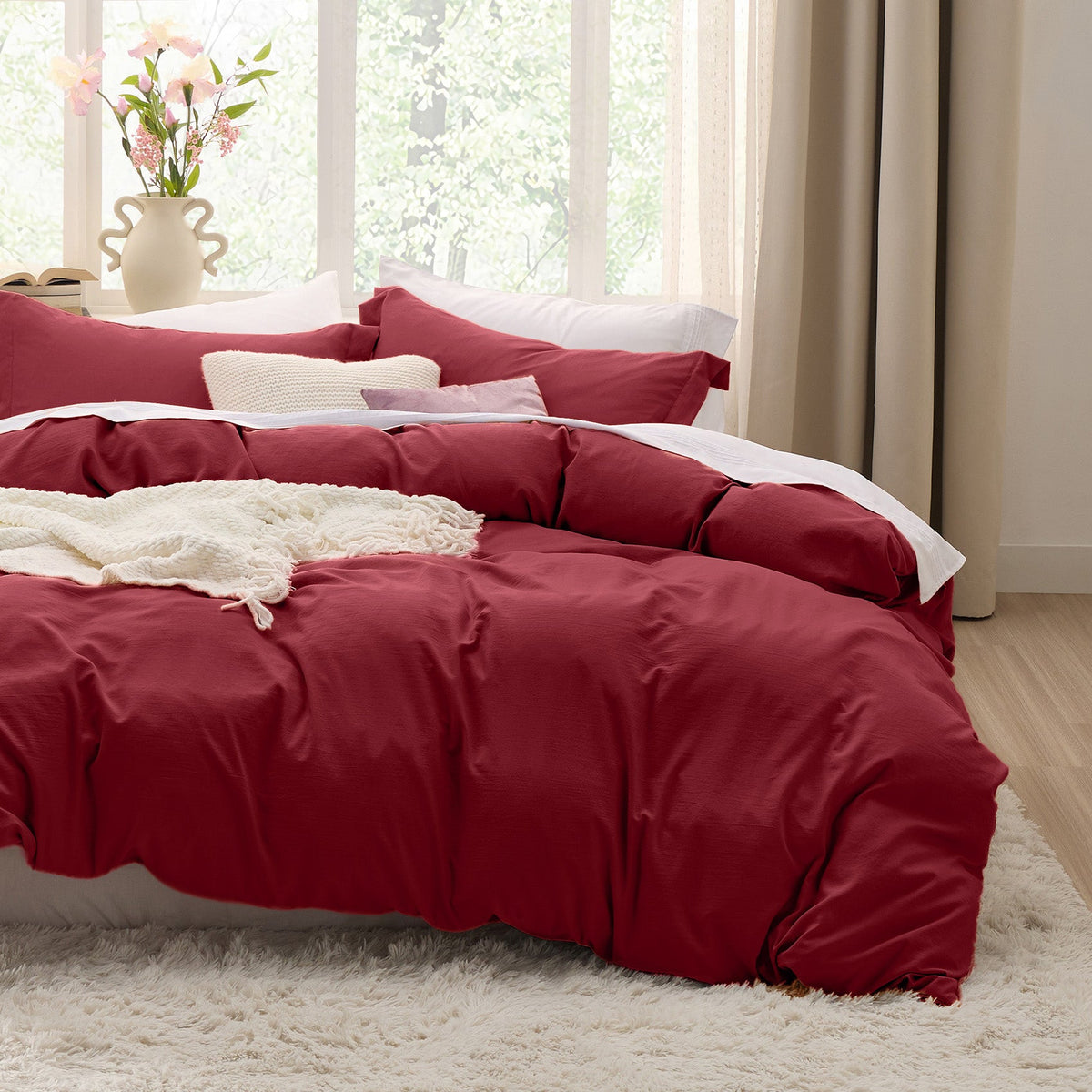 Duvet Cover Set, Ultra Soft Hypoallergenic Microfiber, Lightweight Design for Guest Rooms and Everyday Bedroom Styling image 164