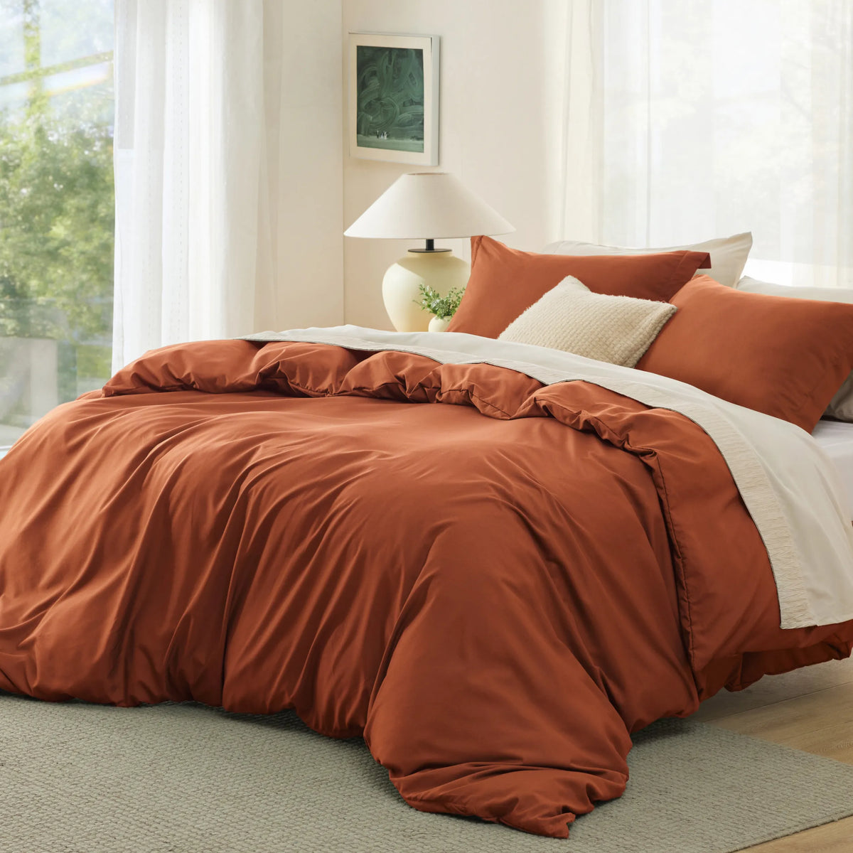 Duvet Cover Set, Brushed Microfiber for Guest Rooms and Everyday Bedroom Styling, 9 Sizes and 36 Colors image 172