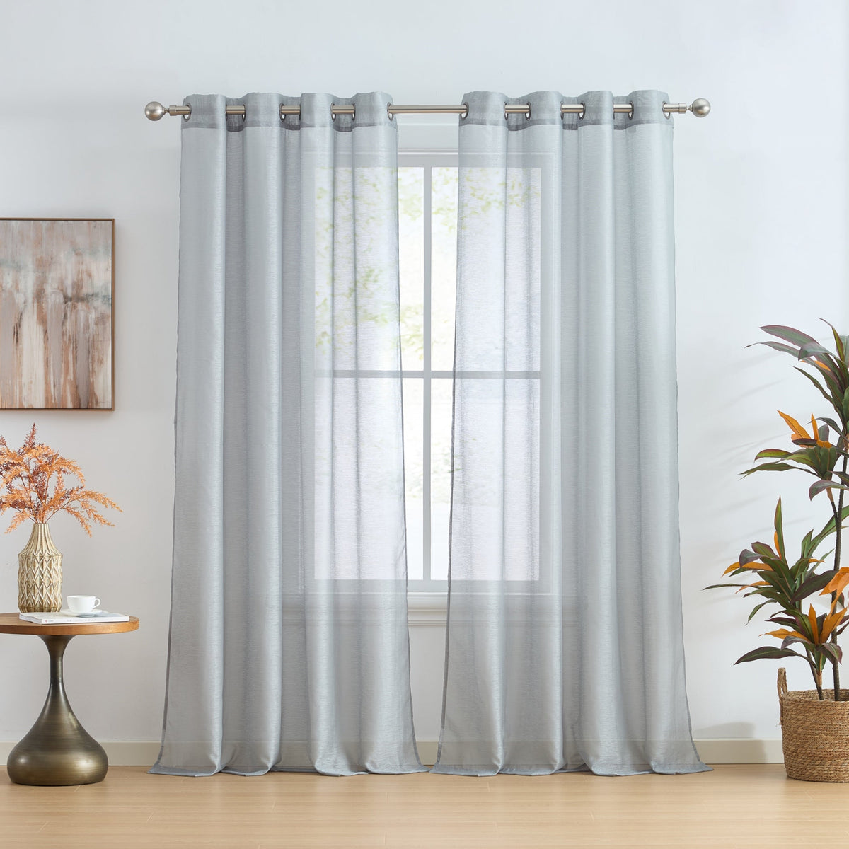 Window Curtain, Victoria Semi Sheer Grommet Panels for Windows, Room Styling and Everyday Privacy, 14 Sizes and 28 Colors image 174