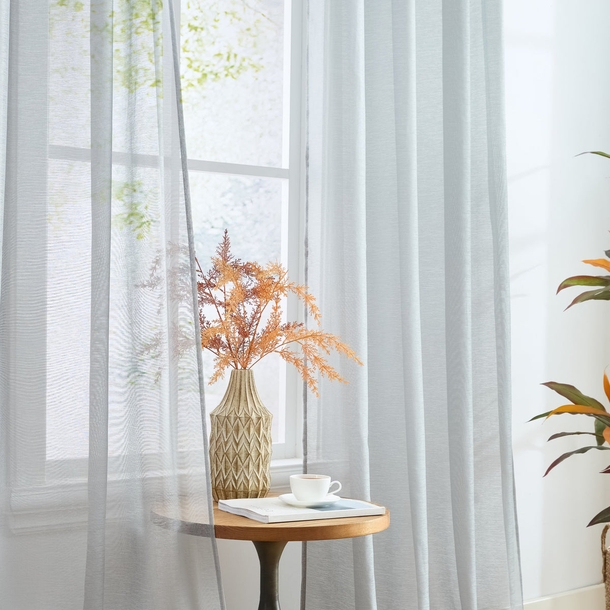 Window Curtain, Victoria Semi Sheer Grommet Panels for Windows, Room Styling and Everyday Privacy, 14 Sizes and 28 Colors image 176