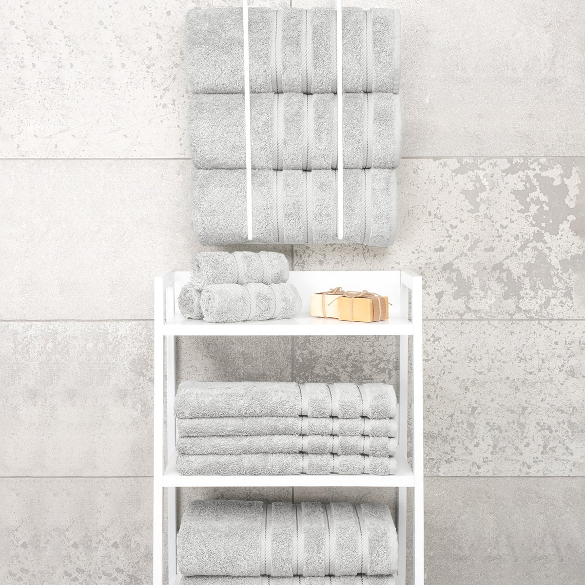 Bath Towel Set, 100% Cotton Turkish Towels for Bathroom, 4 for Home Bathrooms and Everyday Care, 21 Color Options image 178