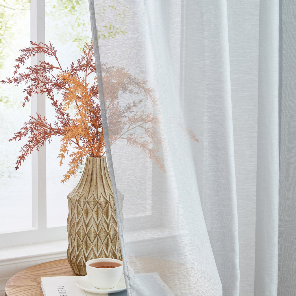 Window Curtain, Victoria Semi Sheer Grommet Panels for Windows, Room Styling and Everyday Privacy, 14 Sizes and 28 Colors image 179