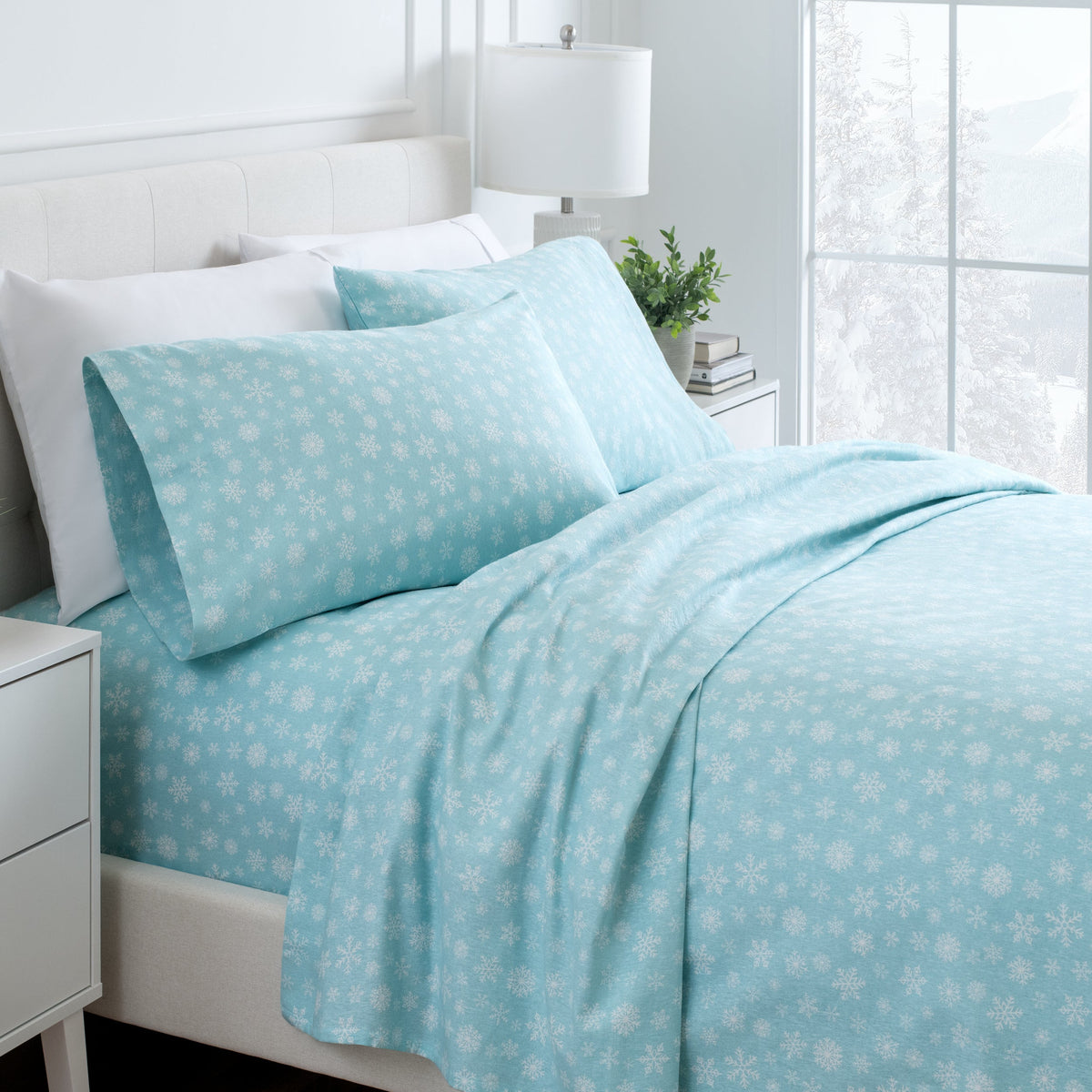 Bed Sheet Set, Cotton Flannel Prints for Master Bedrooms, Guest Beds and Daily Use, 7 Sizes and 30 Colors image 180