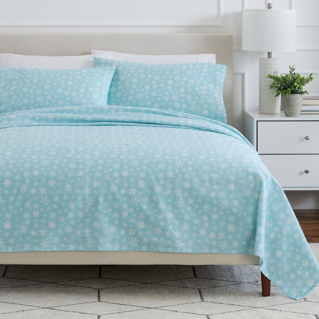Bed Sheet Set, Cotton Flannel Prints for Master Bedrooms, Guest Beds and Daily Use, 7 Sizes and 30 Colors image 181