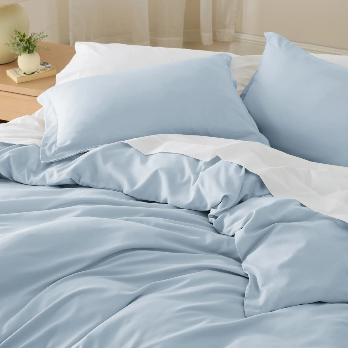 Duvet Cover Set, Brushed Microfiber for Guest Rooms and Everyday Bedroom Styling, 9 Sizes and 36 Colors image 183