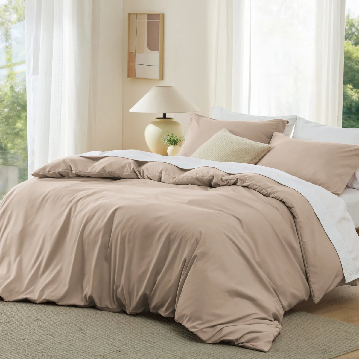 Duvet Cover Set, Brushed Microfiber for Guest Rooms and Everyday Bedroom Styling, 9 Sizes and 36 Colors image 187