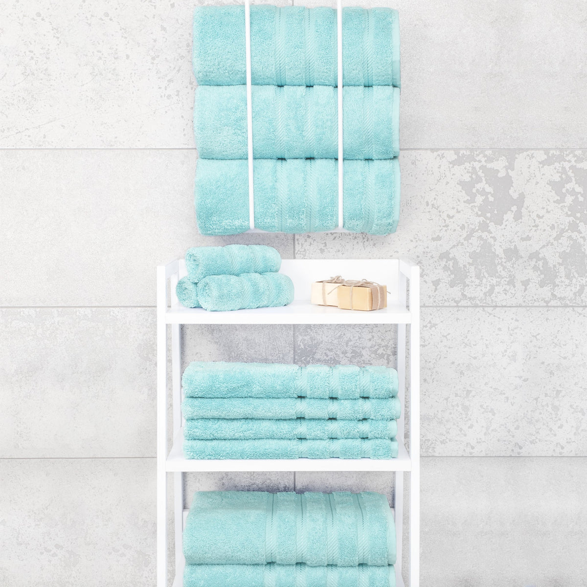 Bath Towel Set, 100% Cotton Turkish Towels for Bathroom, 4 for Home Bathrooms and Everyday Care, 21 Color Options image 187