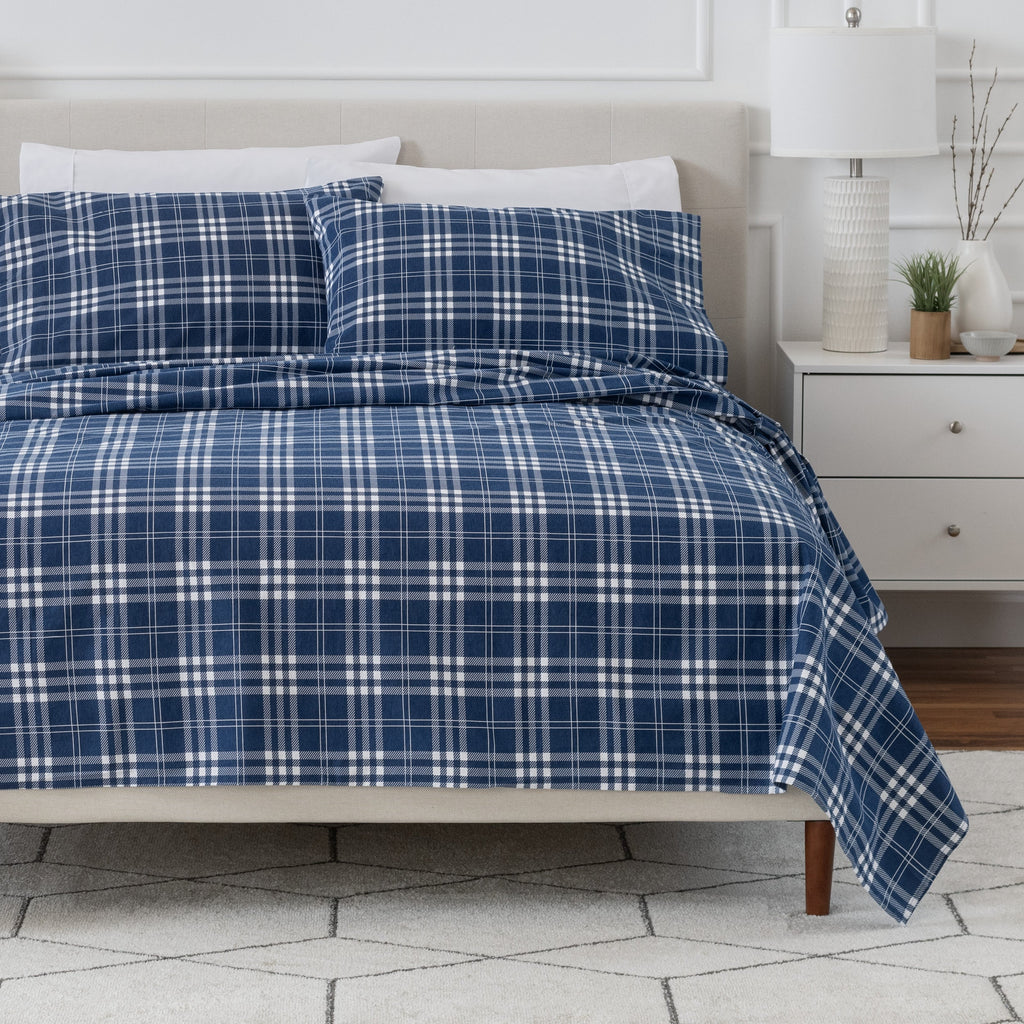 Bed Sheet Set, Cotton Flannel Prints for Master Bedrooms, Guest Beds and Daily Use, 7 Sizes and 30 Colors image 190