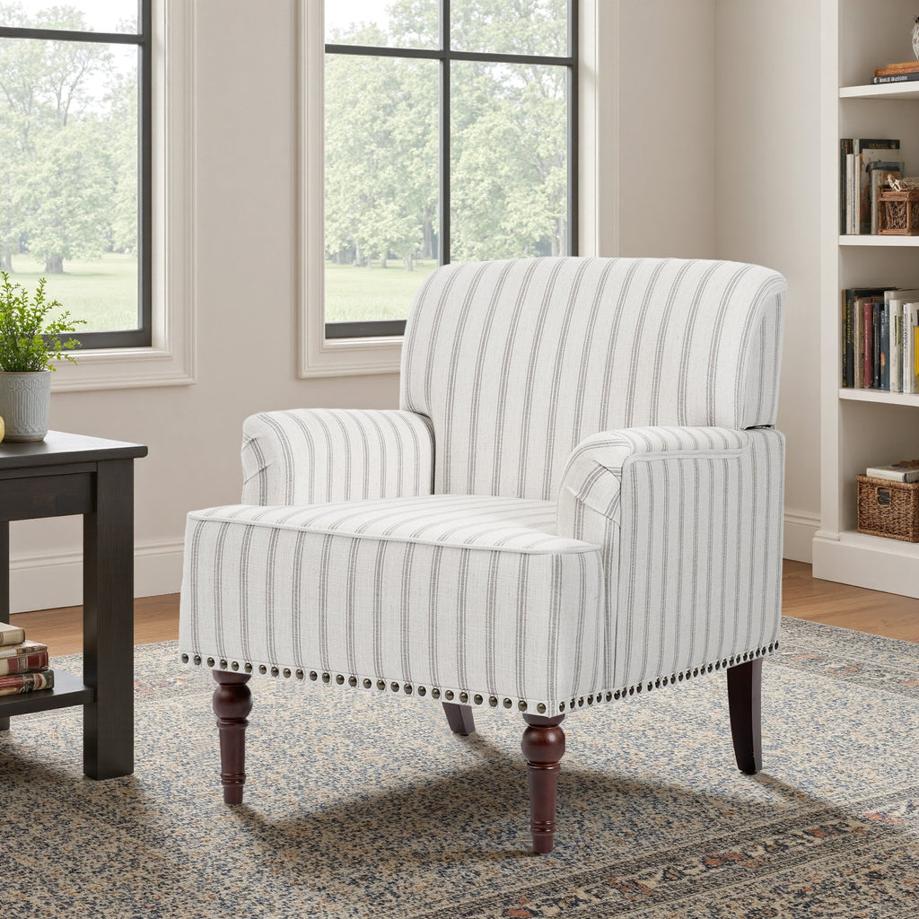 Upholstered Armchair, Pure Linen Upholstery, High-Density Foam for Bedroom Seating, Living Rooms and Home Study Spaces, 13 Color Options image 61