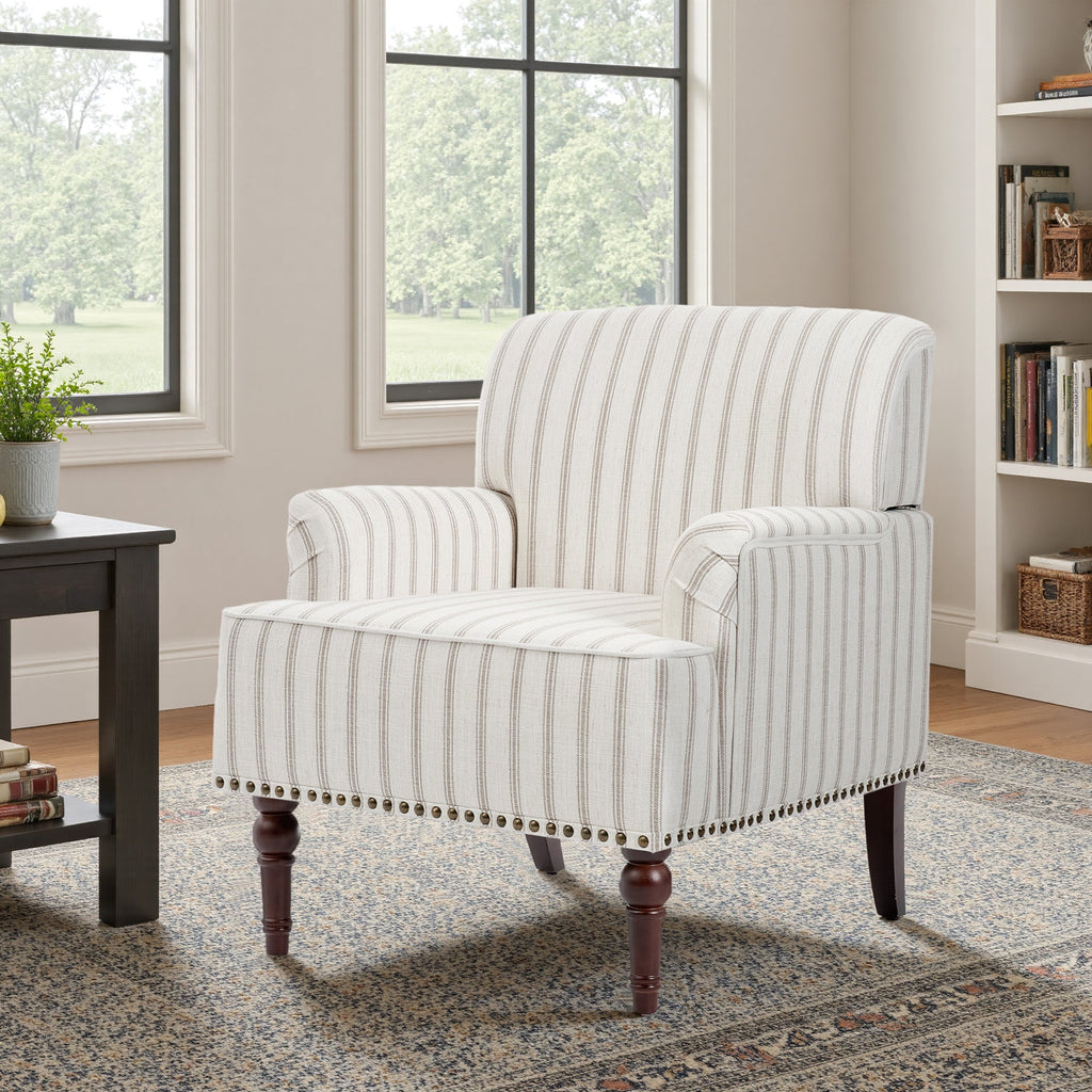 Upholstered Armchair, Pure Linen Upholstery, High-Density Foam for Bedroom Seating, Living Rooms and Home Study Spaces, 13 Color Options image 80