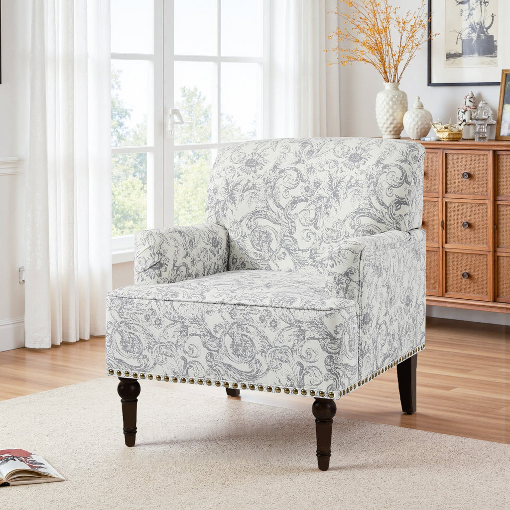 Upholstered Armchair, Pure Linen Upholstery, High-Density Foam for Bedroom Seating, Living Rooms and Home Study Spaces, 13 Color Options image 88