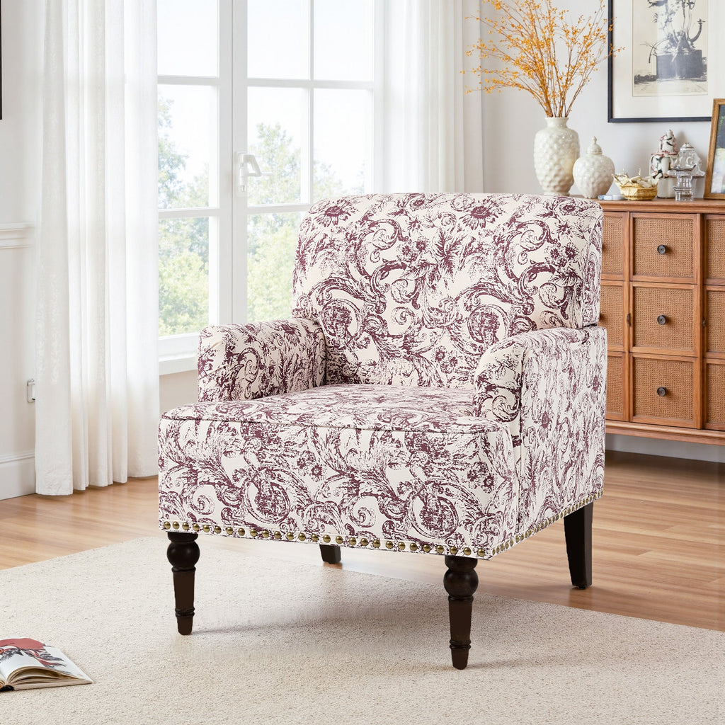 Upholstered Armchair, Pure Linen Upholstery, High-Density Foam for Bedroom Seating, Living Rooms and Home Study Spaces, 13 Color Options image 106