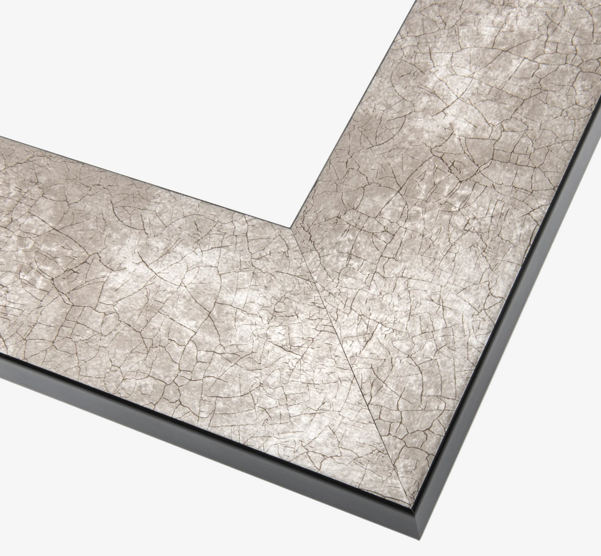 Mirror Frame Kit, French Quarter Crackled Silver, MDF Construction for Bathroom Vanity Mirrors and Home Mirror Framing, 12 Size Options image 1