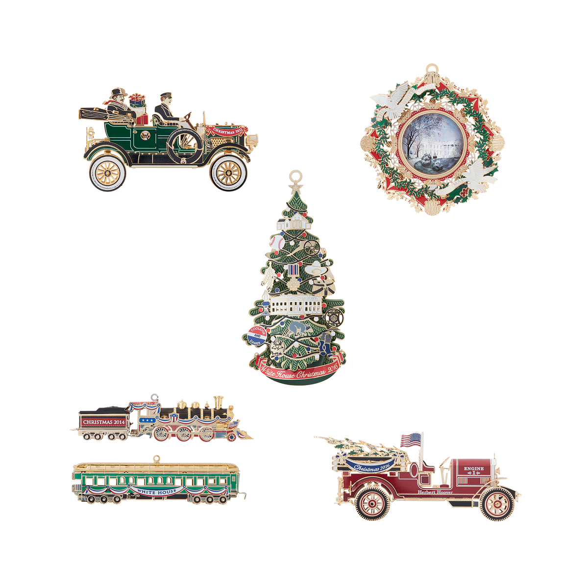 Decorative Ornament, Christmas Set: 2012 2016 for Holiday Displays, Seasonal Decorating and Decorative Home Accents image 1