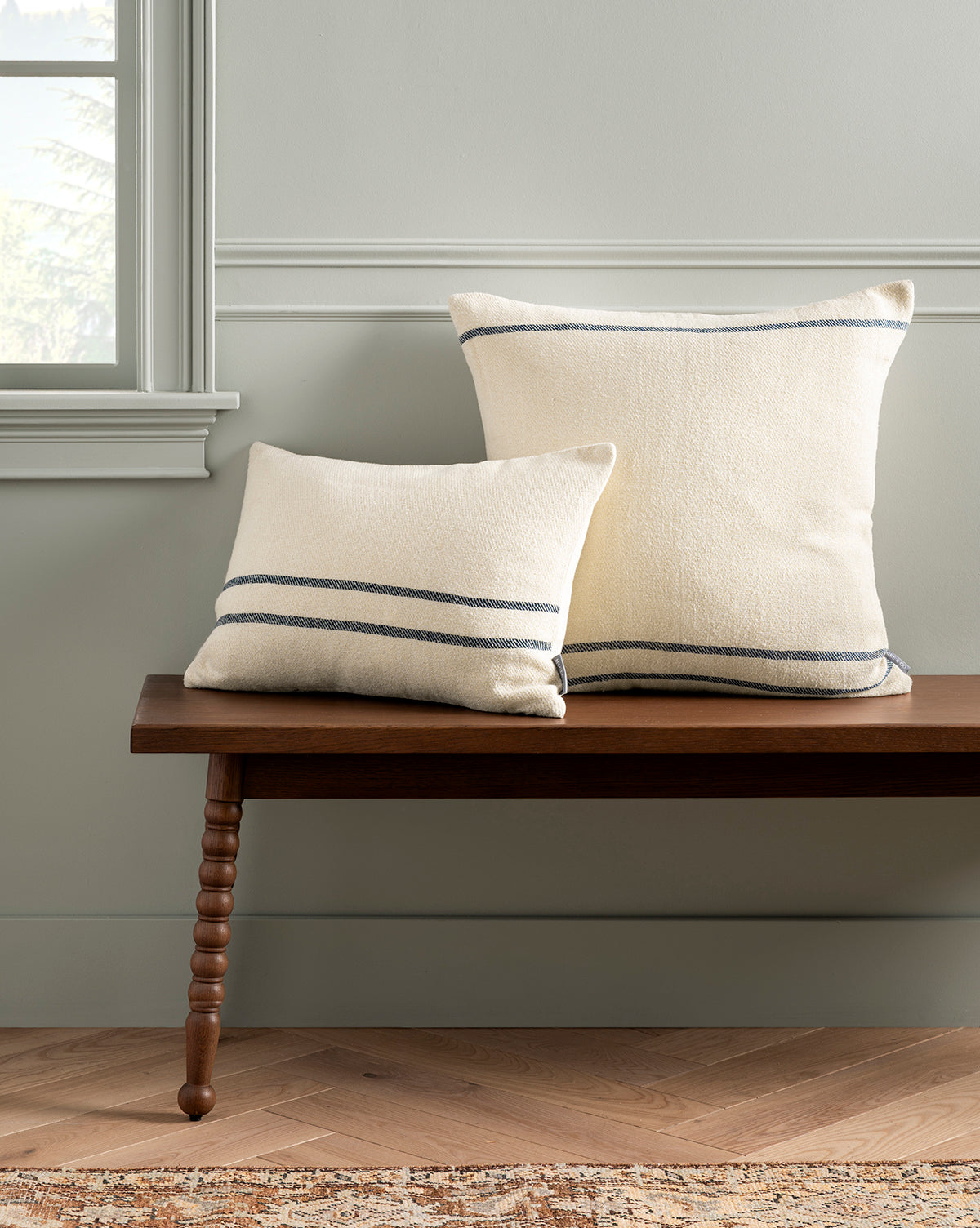 Decorative Pillow Cover, Abigail Silk Stripe for Bedroom Styling and Living Room Decor, 2 Size Options image 1