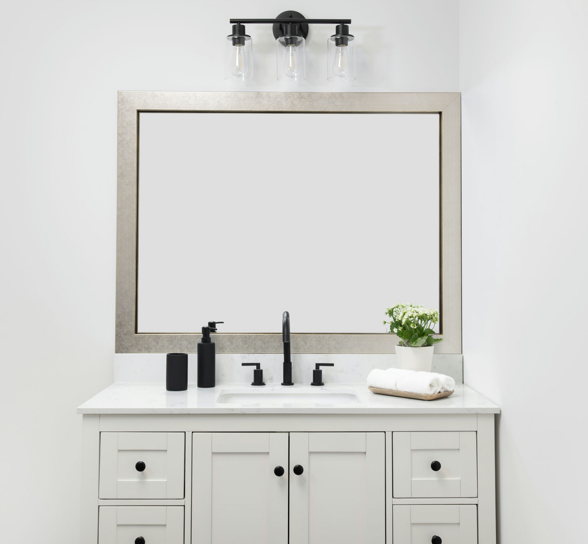 Mirror Frame Kit, French Quarter Vintage Platinum, MDF Construction for Existing Wall-Mounted Mirrors and Bathroom Refreshes image 2