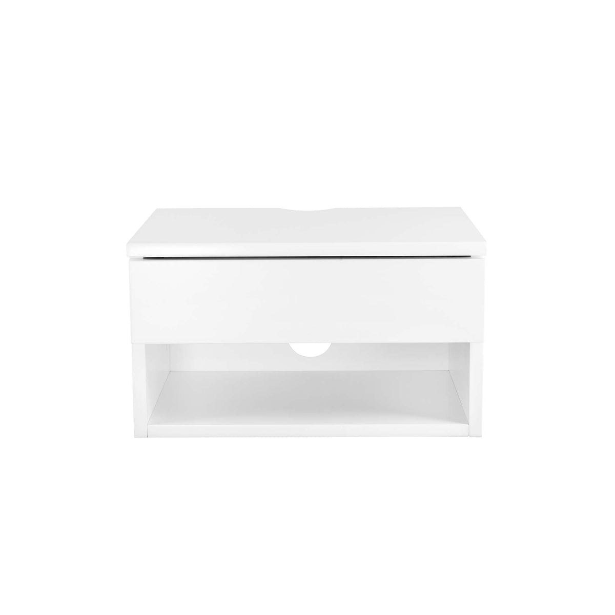 Nightstand, Mid Century Floating Drawer White for Bedside Storage, Bedroom Organization and Guest Rooms image 10
