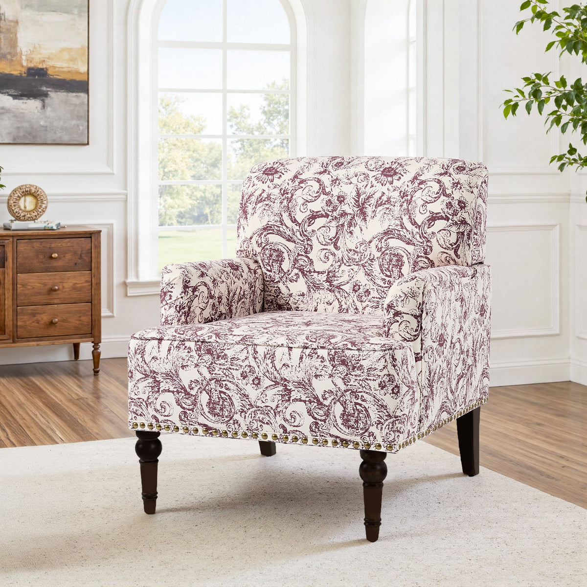 Upholstered Armchair, Pure Linen Upholstery, High-Density Foam for Bedroom Seating, Living Rooms and Home Study Spaces, 13 Color Options image 108