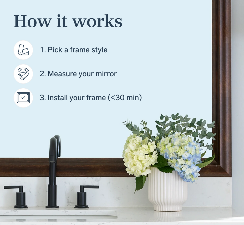 Mirror Frame Kit, Chelsea Brushed Bronze, MDF Construction for Bathroom Vanity Mirrors and Home Mirror Framing, 12 Size Options image 2