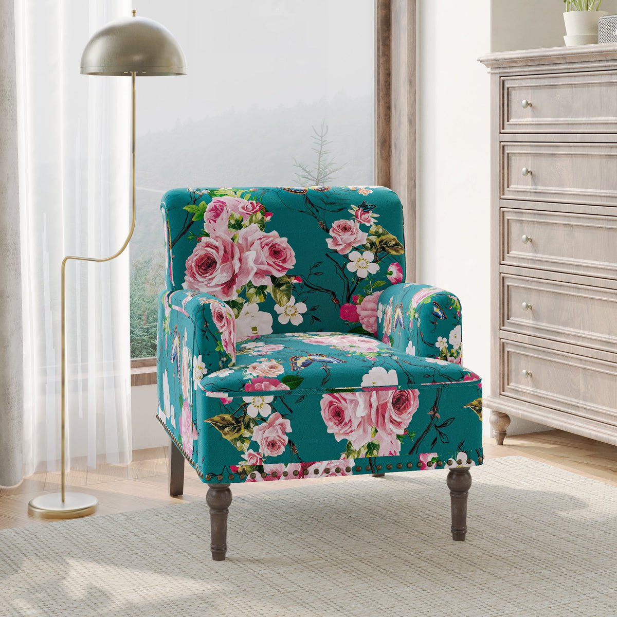 Upholstered Armchair, Pure Linen Upholstery, High-Density Foam for Bedroom Seating, Living Rooms and Home Study Spaces, 13 Color Options image 49